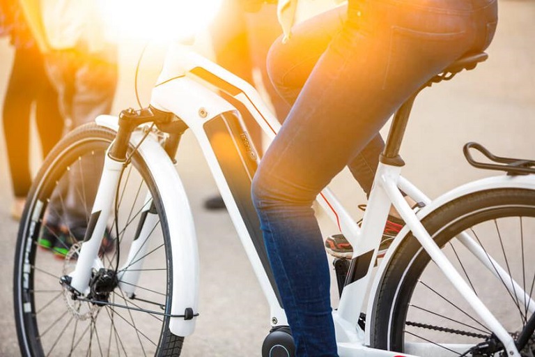 close up of electric bike